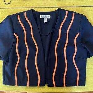 vintage mini blazer funky orange n and navy